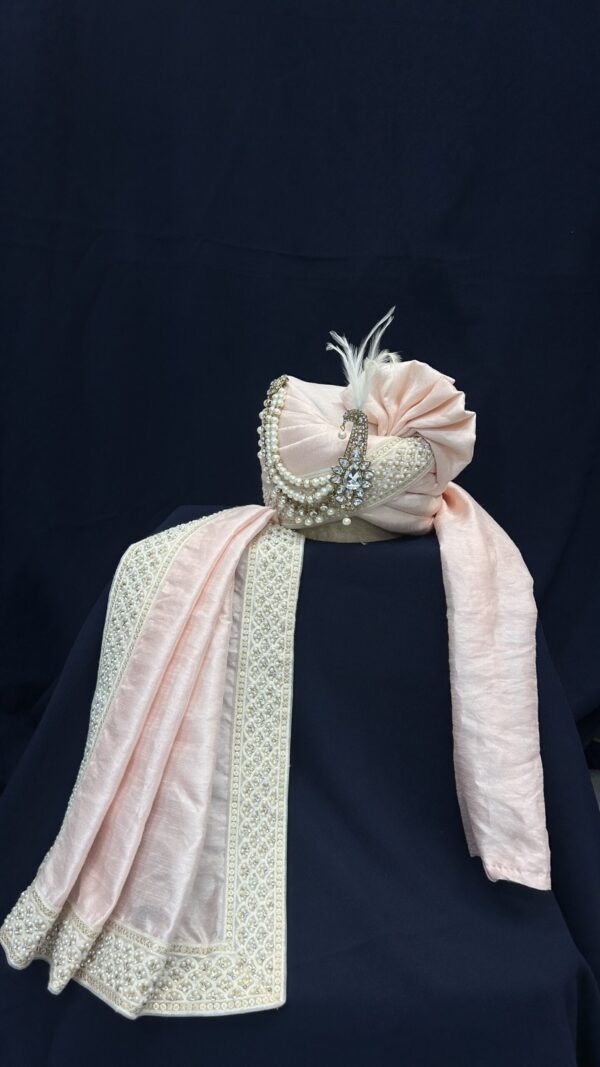 Chanderi Pink Pagdi with Stall