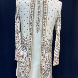 White Embroidered Men's Indowestern