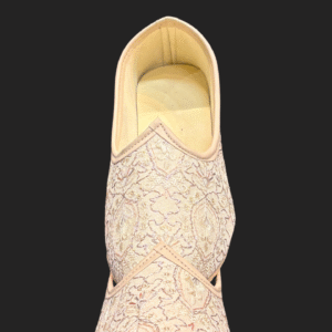 Champagne Gold Brocade Groom Jutti – Elegant Ethnic Wedding Footwear