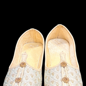 Ivory Brocade Groom Jutti with Embellished Detailing