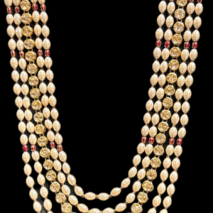 Royal pearl kundan groom mala with multi-layer design for sherwani