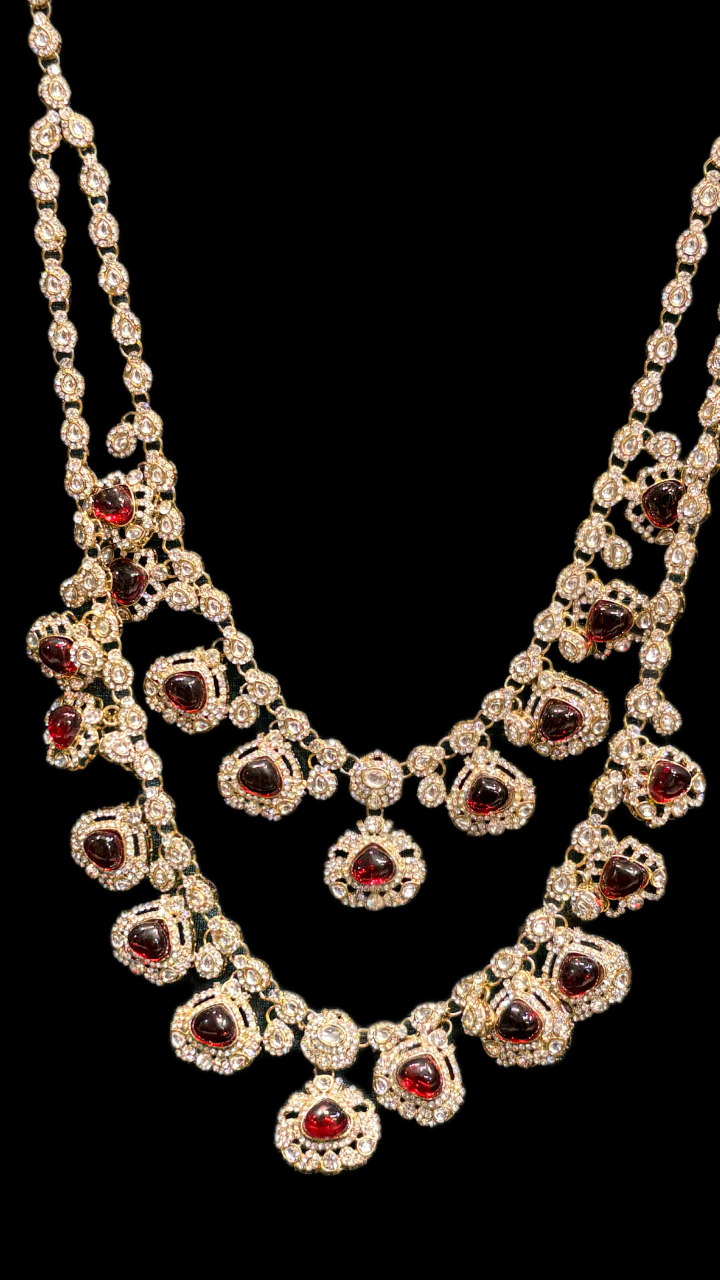 Royal ruby kundan groom mala for sherwani wedding look